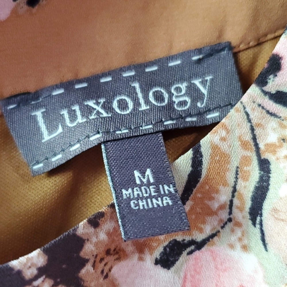 Luxology snakeskin & tan floral print dress tan Sleeveless SZ Med. NWT - Picture 6 of 13